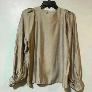 DAZY Vintage Look  Long Sleeved Beige Shirt Blouse M